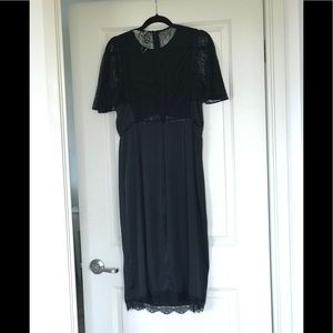 Black satin & lace dress